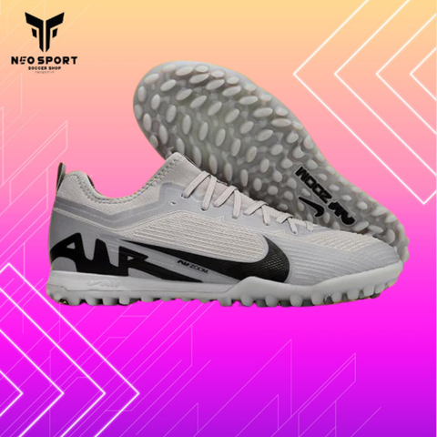  Giày Bóng Đá Cỏ Nhân Tạo Mercurial Vapor 15 Pro Bo thun Xám Đen TF Loại xịn 