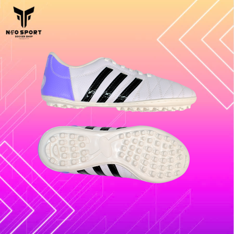  Giày Bóng Đá Cỏ Nhân Tạo 3 sọc 11Pro NEO Da sần Trắng Tím TF 