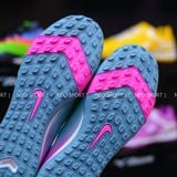  Giày Bóng Đá Cỏ Nhân Tạo Mercurial Superfly 10 Cổ Cao Xám Xanh Logo Hồng TF 