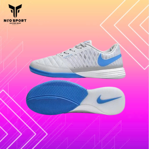  Giày Bóng Đá Futsal Lunar Gato II Trắng/Xanh Da IC 