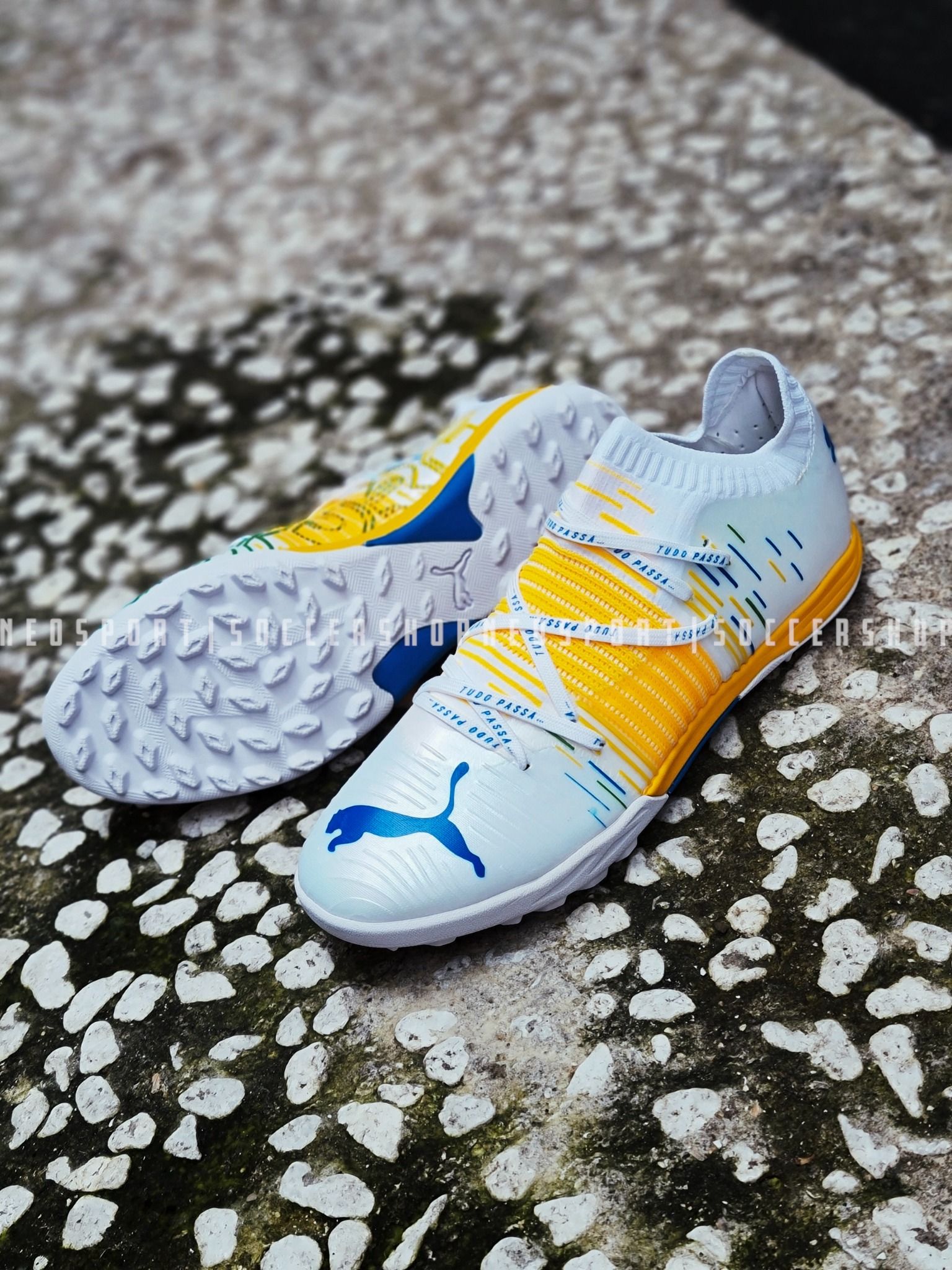 Giay Bong đa Cỏ Nhan Tạo Puma Future Z 1 1 Pro Cage Bo Thun Trắng Vang Neo Sport Giay Bong đa Cỏ Nhan Tạo Puma Future Z 1 1 Pro Cage Bo Thun Trắng Vang Neo Sport