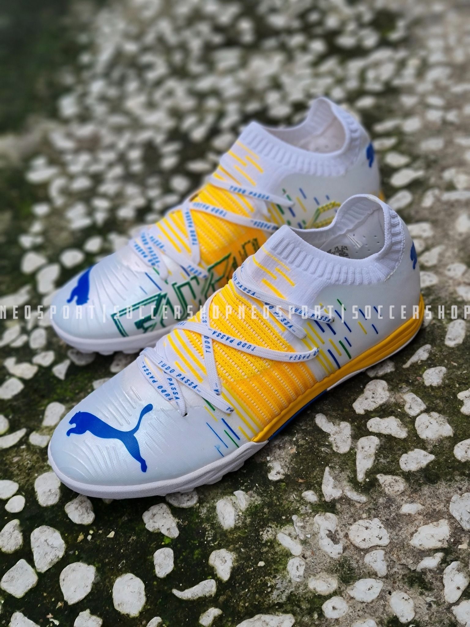 Giay Bong đa Cỏ Nhan Tạo Puma Future Z 1 1 Pro Cage Bo Thun Trắng Vang Neo Sport Giay Bong đa Cỏ Nhan Tạo Puma Future Z 1 1 Pro Cage Bo Thun Trắng Vang Neo Sport