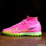  Giày Bóng Đá Cỏ Nhân Tạo Mercurial Air Zoom Superfly 9 Elite Cổ Cao Hồng Đế Chuối TF 