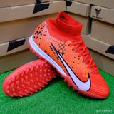  Giày Bóng Đá Cỏ Nhân Tạo Mercurial Air Zoom Superfly 9 Elite MDS CR7 Cổ Cao Đỏ/Cam TF 