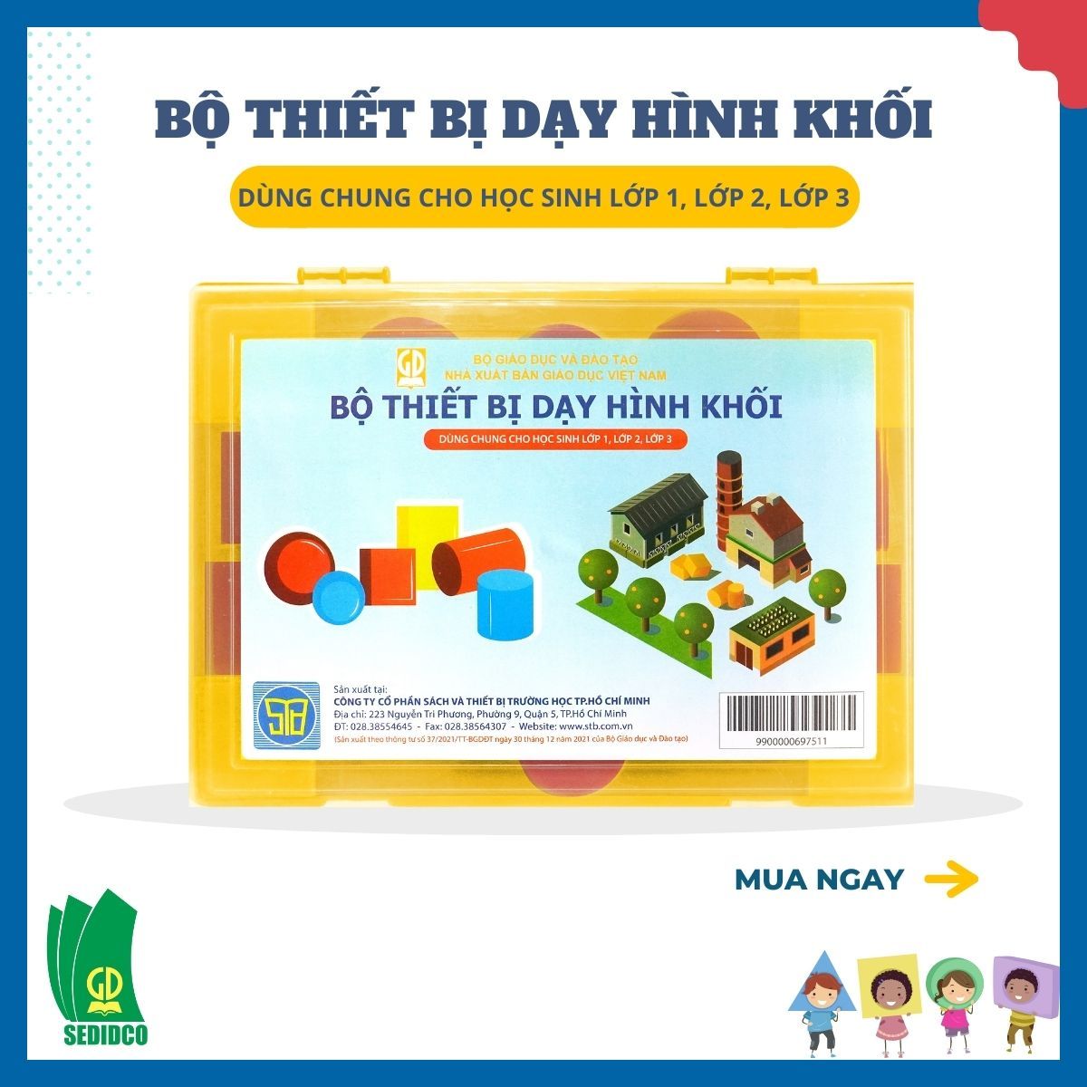  Bộ thiết bị dạy khối - Dùng chung cho học sinh lớp 1, 2, 3 