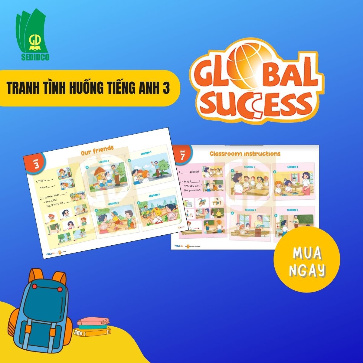  Tranh tình huống - Tiếng Anh 3 Global Success 