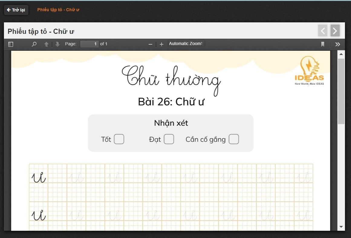  Bài học số - Luyện viết Tiếng Việt Tiểu học 