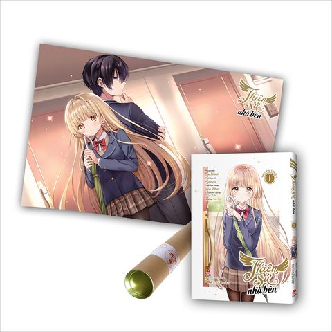 Thiên sứ nhà bên (Manga) - Tập 1 (Tặng kèm 01 Bookmark bế hình + 01 Postcard in nhũ 2 mặt) + Poster kèm ống bảo vệ