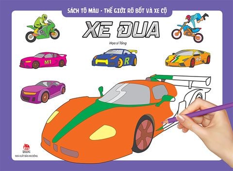 Sách tô màu - Thế giới rô bốt và xe cộ - Xe đua (2020)