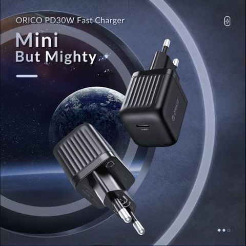  Củ sạc nhanh 1 cổng Type-C 30W ORICO cho Iphone/Smartphone/Macbook/Ipad - PT30-C-EU-BP 