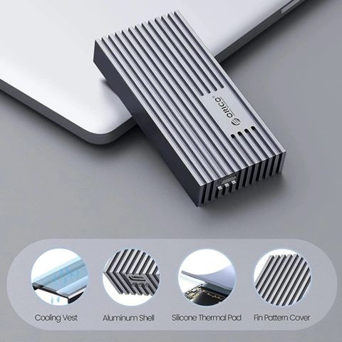  Hộp ổ cứng M.2 NVME USB 4.0 SSD Gen 2, Bạc - ORICO-M234C3-U4-SV 