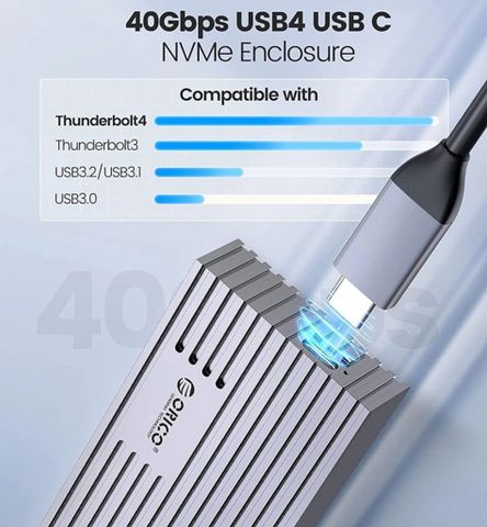  Hộp ổ cứng M.2 NVME USB 4.0 SSD Gen 2, Bạc - ORICO-M234C3-U4-SV 