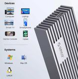 Hộp ổ cứng M.2 NVME USB 4.0 SSD Gen 2, Bạc - ORICO-M234C3-U4-SV 