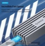  Hộp ổ cứng M.2 NVME USB 3.2 Gen 2.2 TYPE C, Xám - ORICO-M233C3-G4-GY 