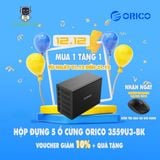  Hộp Ổ Cứng 3.5" 5 Khe Cắm SATA 3 USB 3.0 Type B ORICO 3559U3 Hàng Chính Hãng 