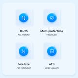  Hộp ổ cứng ORICO 2.5" SSD/HDD SATA 3 USB 3.0 2521U3-V1 Hàng Chính Hãng 