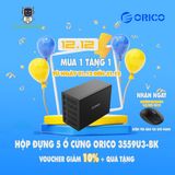  Hộp Ổ Cứng 3.5" 5 Khe Cắm SATA 3 USB 3.0 Type B ORICO 3559U3 Hàng Chính Hãng 