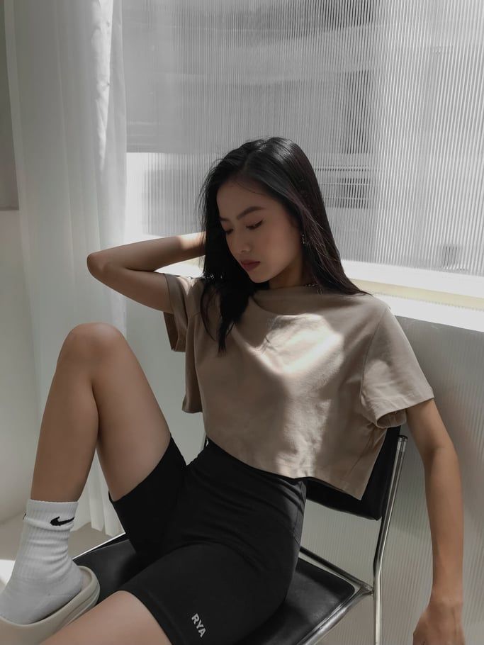 Áo Comfy Croptop Caramel