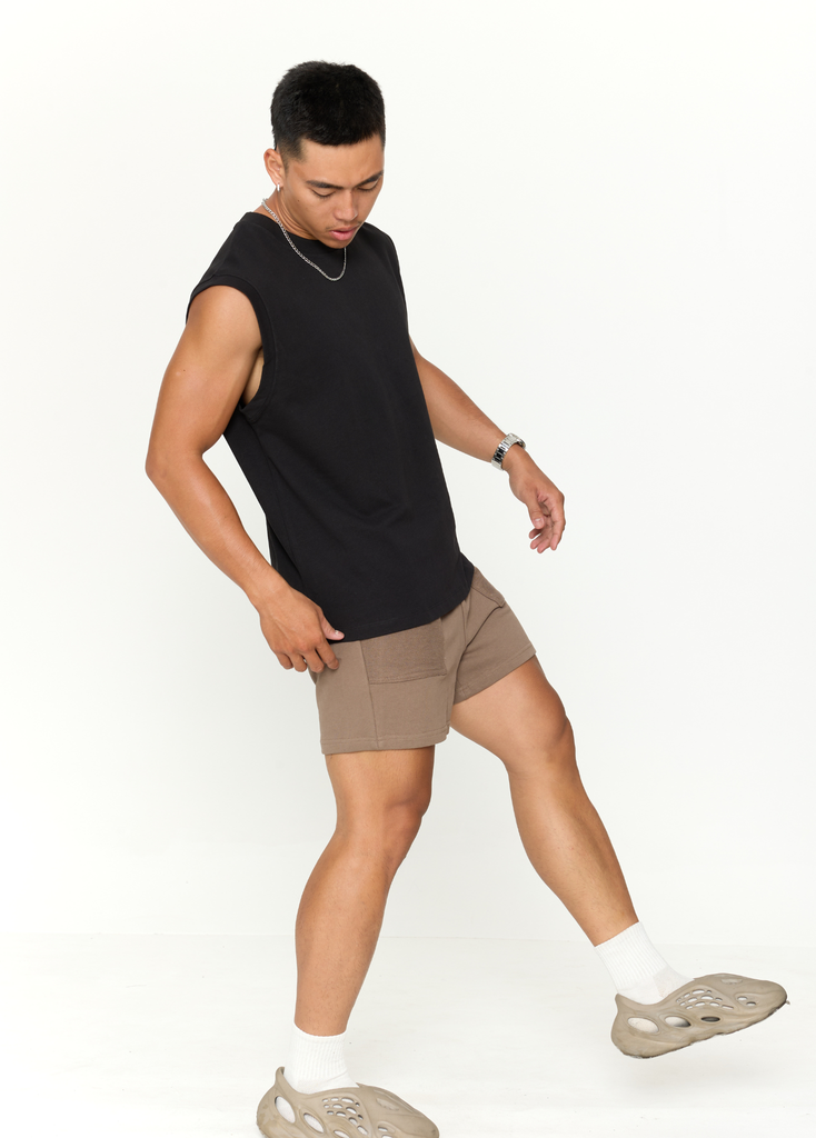 Quần RYAMAN SWEAT SHORT Tan Brown