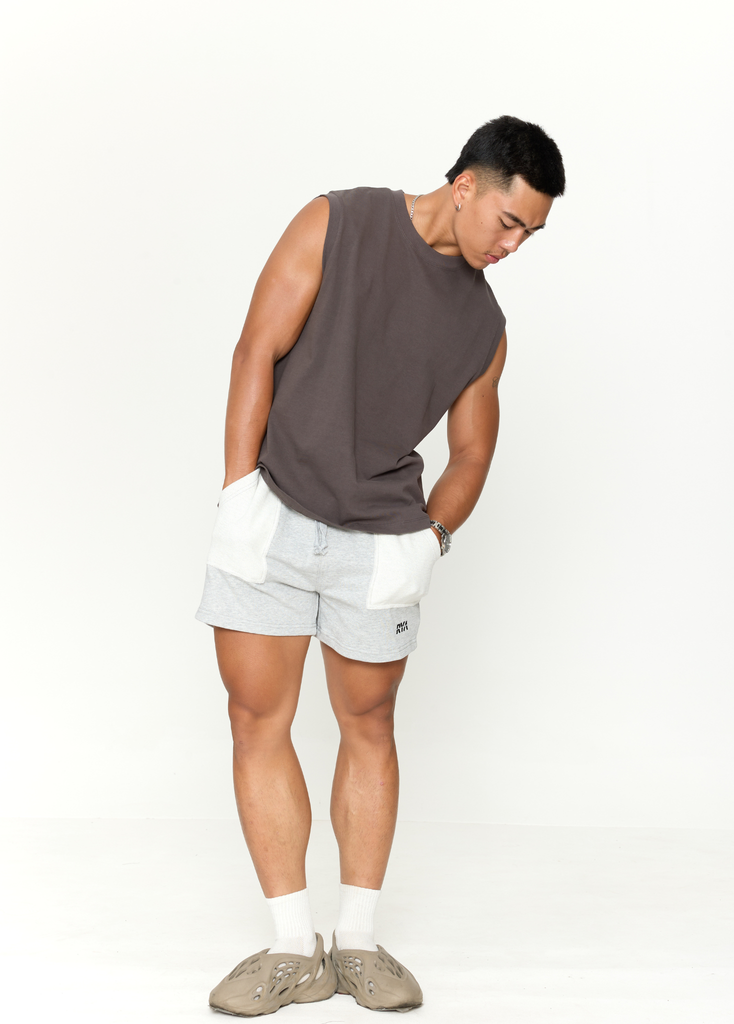 Quần RYAMAN SWEAT SHORT Melange Grey
