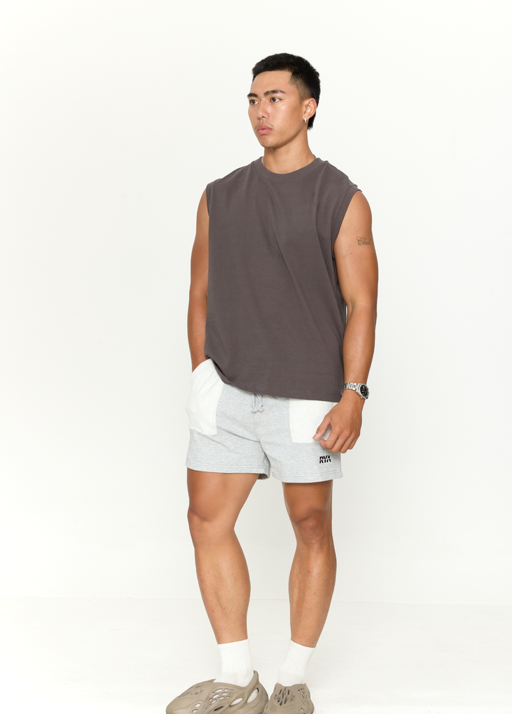 Quần RYAMAN SWEAT SHORT Melange Grey