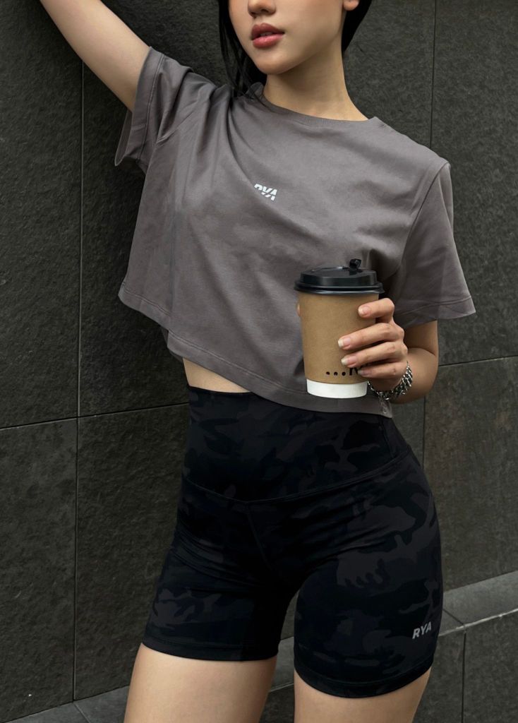 Áo thun COMFY CROPTOP Dark Grey