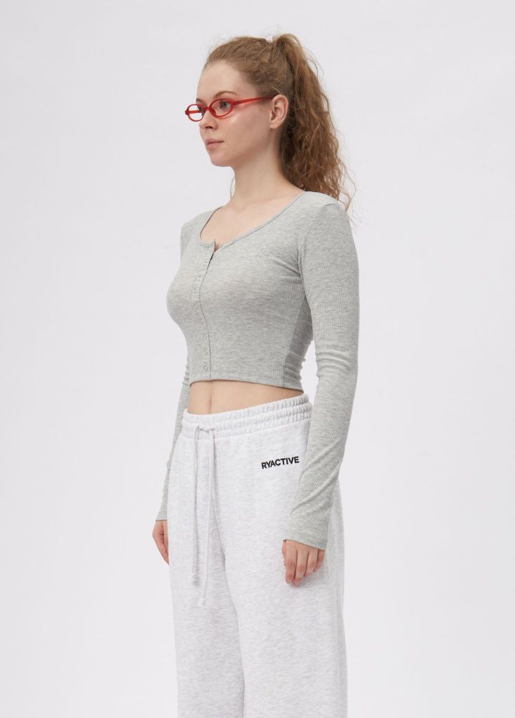 Áo thun tay dài BUTTON LONGSLEEVES TEE Grey
