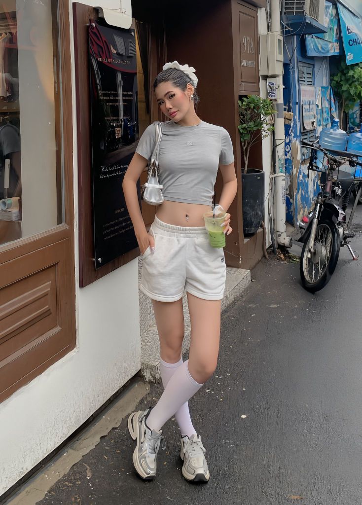 Quần PACE SHORT Melange grey