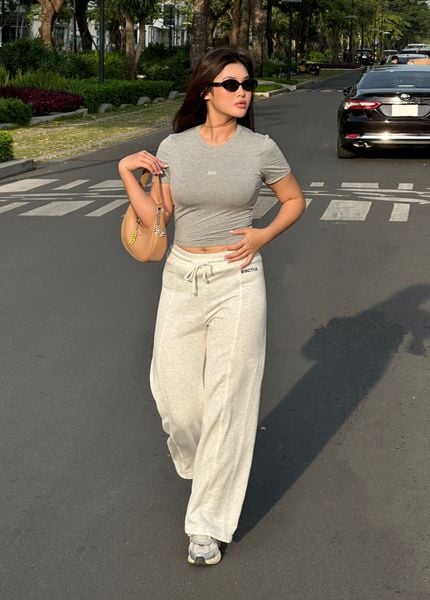  Quần STRAIGHT LOOSE PANTS Melange Grey 