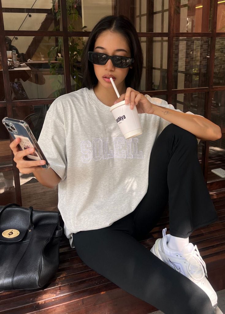 Áo thun SOLEIL BOXY TEE Melange Grey