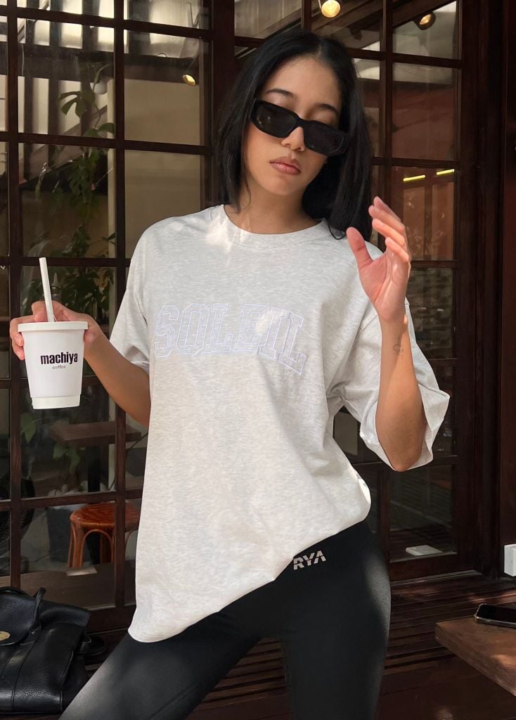 Áo thun SOLEIL BOXY TEE Melange Grey