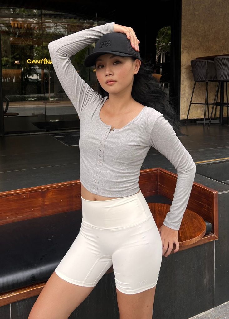 Áo thun tay dài BUTTON LONGSLEEVES TEE Grey