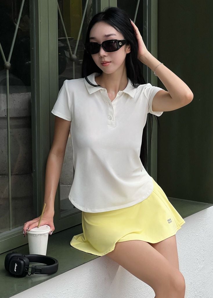 Chân váy SPLIT MINI SKIRT Butter Yellow