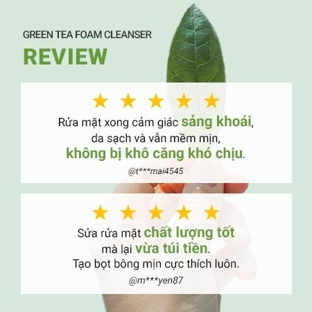  Sữa Rửa Mặt Trà Xanh Dịu Nhẹ Ít Bọt innisfree Green Tea Foam Cleanser  Mẫu Mới 150ml 