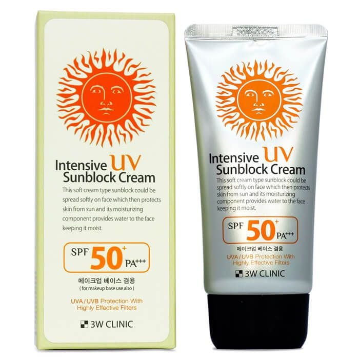  Kem Chống Nắng Dành Cho Mọi Loại Da SPF50+ PA+++ | Intensive UV Sunblock Cream 3W Clinic 
