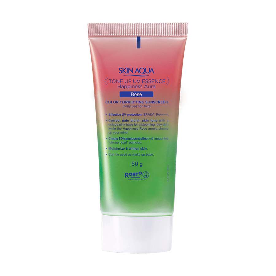 Kem Chống Nắng Skin Aqua Tone Up UV Essence Happiness Aura SPF50+, PA++++ - rose - hồng hoa 80g