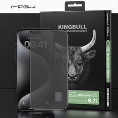 Dán Cường Lực Mipow KingBull iPhone 15 Pro Max HD Chống vân tay Anti Glare Protector