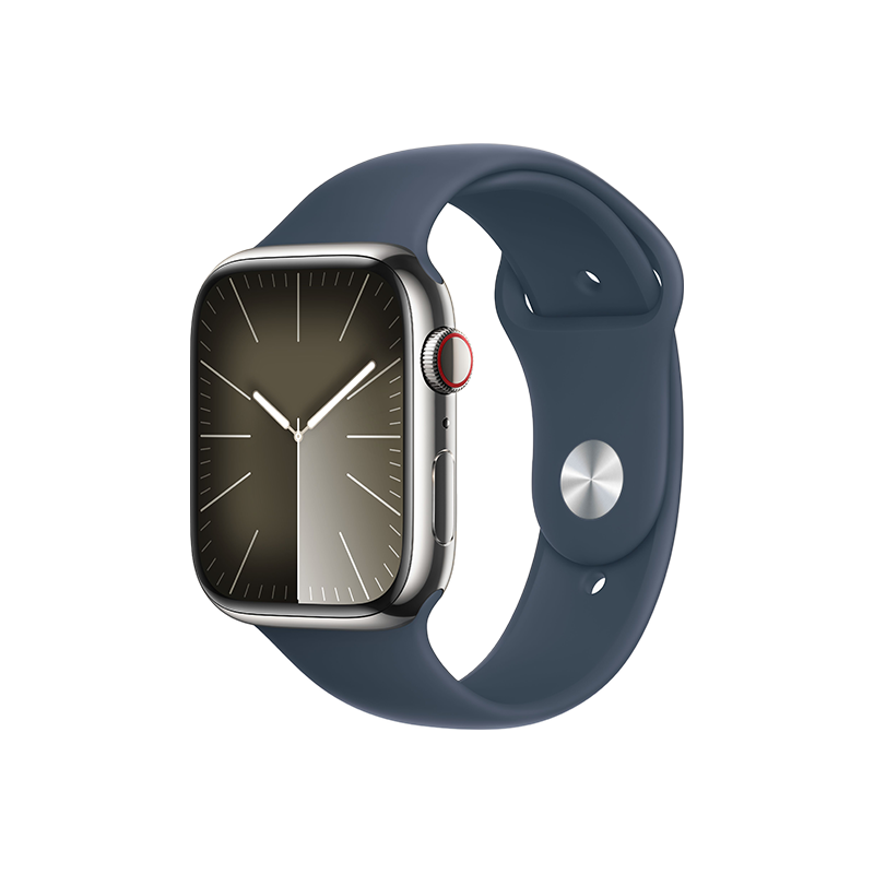  Apple Watch Series 9 GPS + Cellular - Mặt thép 45mm, dây Sport band - Chính hãng 