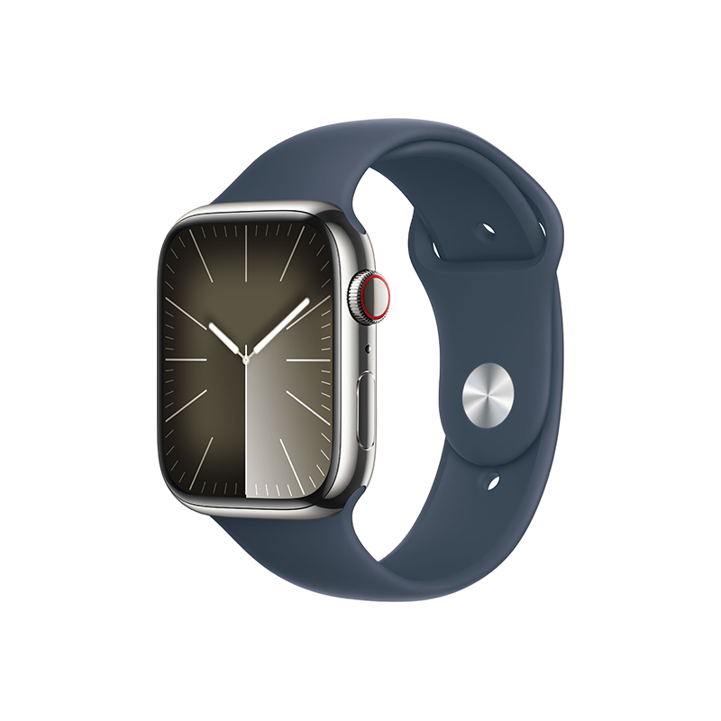  Apple Watch Series 9 GPS + Cellular - Mặt thép 41mm, dây Sport band - Chính hãng 