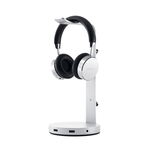 Giá đỡ nhôm Satechi cho tai nghe headphone kiêm hub Trắng ST-UCHSHS Chính hãng