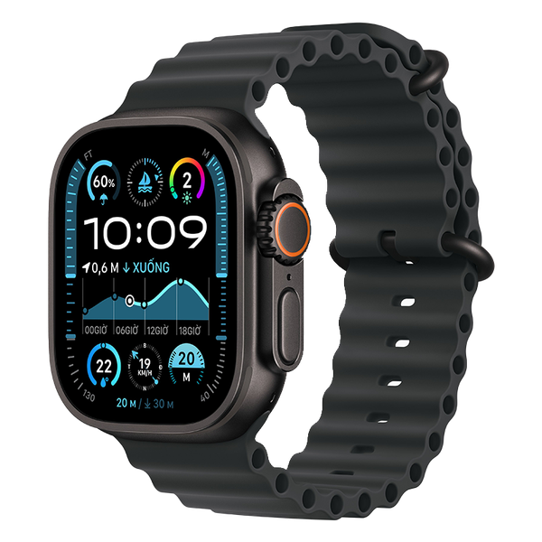 Apple Watch Ultra 2 GPS + Cellular - Mặt Black Titanium 49mm - dây Black Ocean Band - Chính hãng