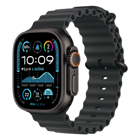 Apple Watch Ultra 2 GPS + Cellular - Mặt Black Titanium 49mm - dây Black Ocean Band - Chính hãng