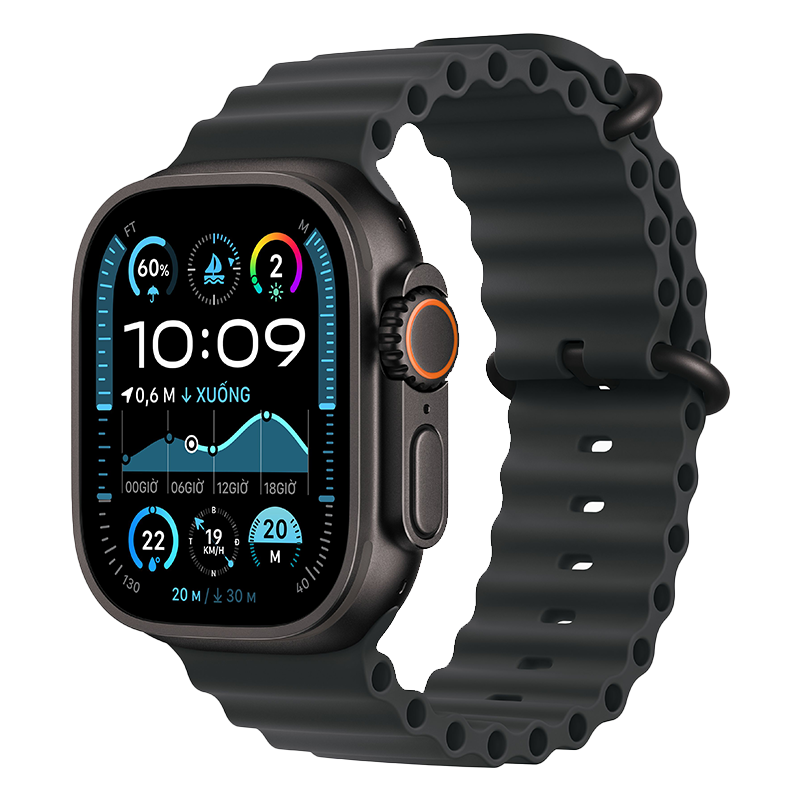 Apple Watch Ultra 2 GPS + Cellular - Mặt Black Titanium 49mm - dây Black Ocean Band - Chính hãng