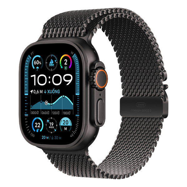 Apple Watch Ultra 2 GPS + Cellular - Mặt Black Titanium 49mm - dây Milanese Loop - Chính hãng