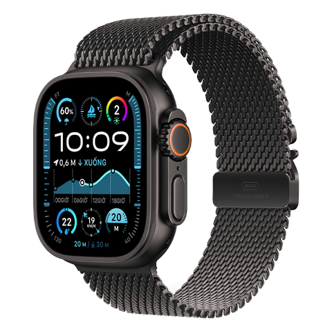 Apple Watch Ultra 2 GPS + Cellular - Mặt Black Titanium 49mm - dây Milanese Loop - Chính hãng