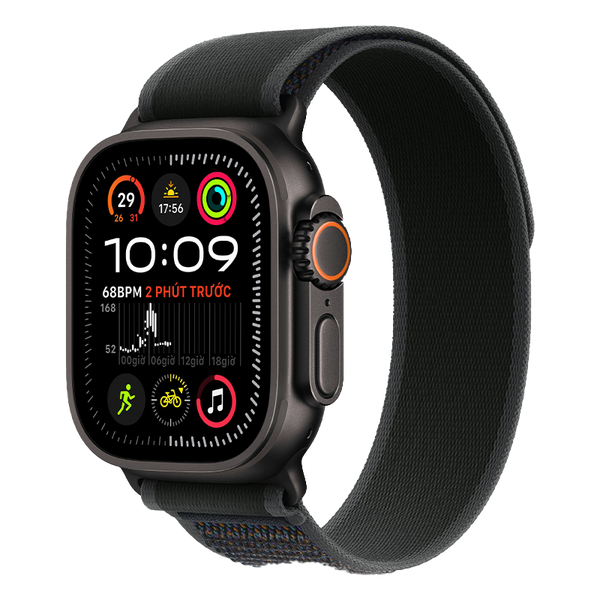 Apple Watch Ultra 2 GPS + Cellular - Mặt Black Titanium 49mm dây Black Trail Loop - Chính hãng