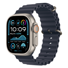 Apple Watch Ultra 2 GPS + Cellular - Mặt Natural Titanium 49mm - dây Navy Ocean Band - Chính hãng
