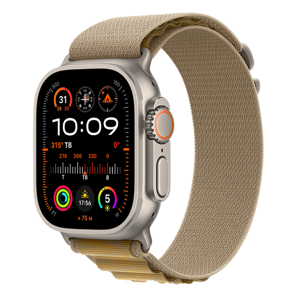 Apple Watch Ultra 2 GPS + Cellular - Mặt Natural Titanium 49mm - dây Tan Alpine Loop - Chính hãng