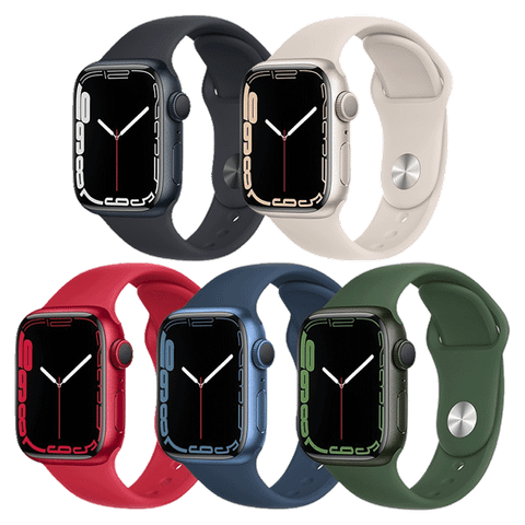 Apple Watch Series 7 GPS 41mm dây cao su Sport Band - Nhiều màu - Hàng chính hãng