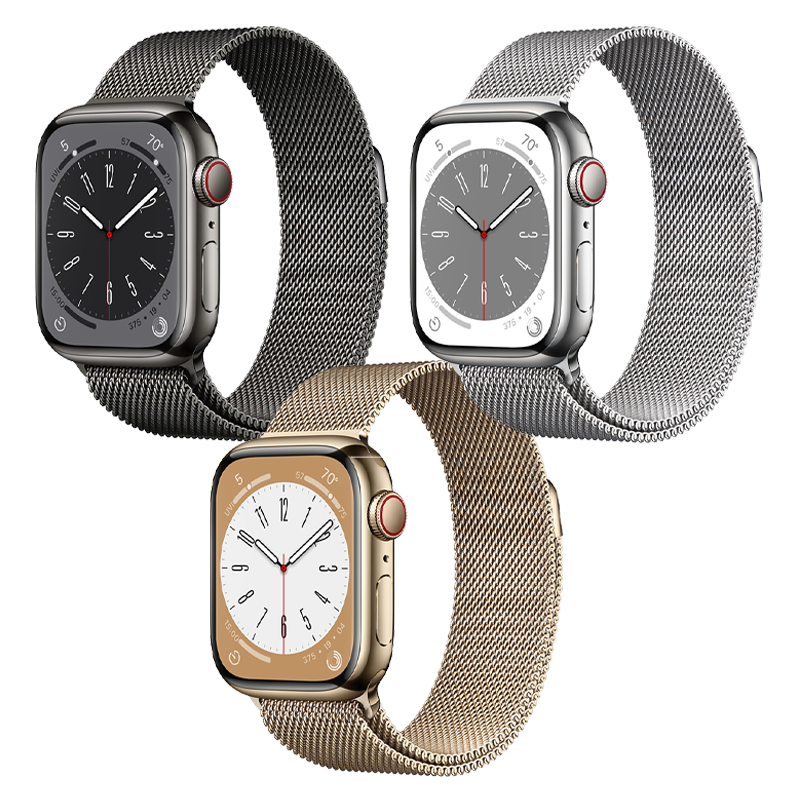  Apple Watch Series 8 GPS + Cellular - Mặt thép 41mm, dây Milanese Loop - Nhiều màu - Hàng chính hãng 